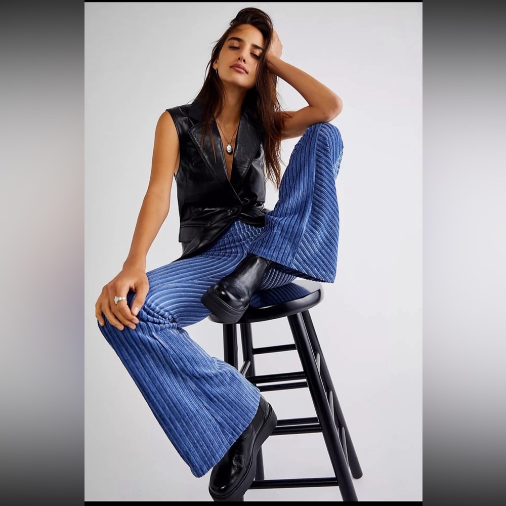 Free People Slim Pull-On Velvet Pants